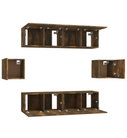 Ensemble de meubles TV 6 pcs Chêne fumé Bois d'ingénierie