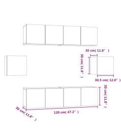 Ensemble de meubles TV 6 pcs Chêne fumé Bois d'ingénierie