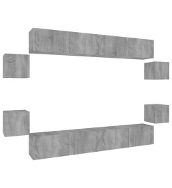 Ensemble de meubles TV 8 pcs Sonoma gris Bois d'ingénierie