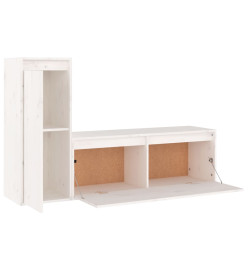 Meubles TV 2 pcs Blanc Bois massif de pin