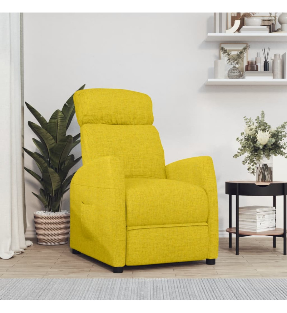 Fauteuil inclinable électrique Jaune clair Tissu