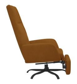 Chaise de relaxation avec repose-pied Marron Velours