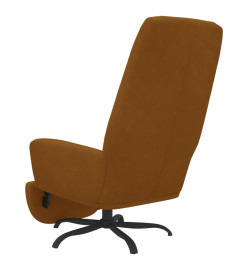 Chaise de relaxation avec repose-pied Marron Velours