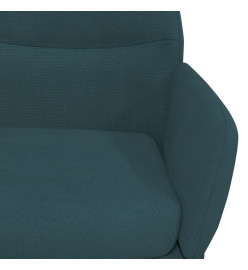 Chaise de relaxation avec tabouret Bleu Velours