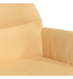 Chaise de relaxation avec tabouret Crème Tissu microfibre