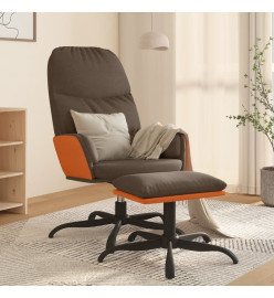 Chaise de relaxation avec tabouret Marron Tissu