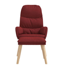 Chaise de relaxation avec tabouret Rouge bordeaux Tissu