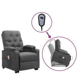 Fauteuil de massage inclinable Gris clair Tissu