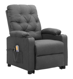 Fauteuil de massage inclinable Gris clair Tissu