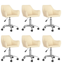 Chaises pivotantes à manger lot de 6 Crème Tissu