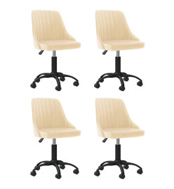 Chaises pivotantes à manger lot de 4 crème velours