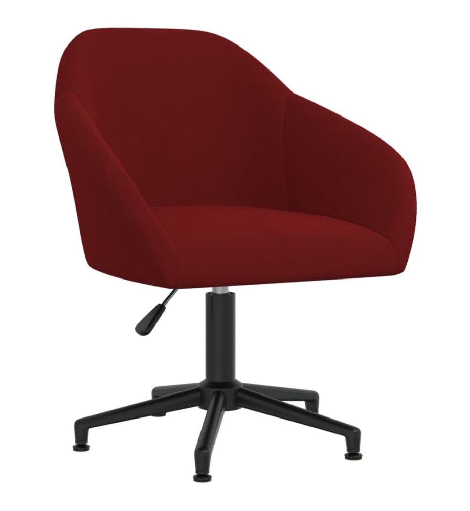 Chaise pivotante de bureau Rouge bordeaux Velours