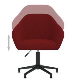 Chaise pivotante de bureau Rouge bordeaux Velours