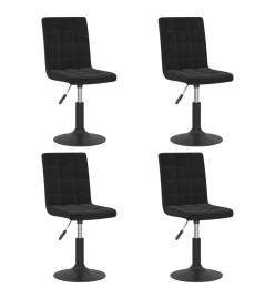 Chaises pivotantes à manger lot de 4 noir velours