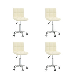 Chaises pivotantes à manger lot de 4 Crème Tissu