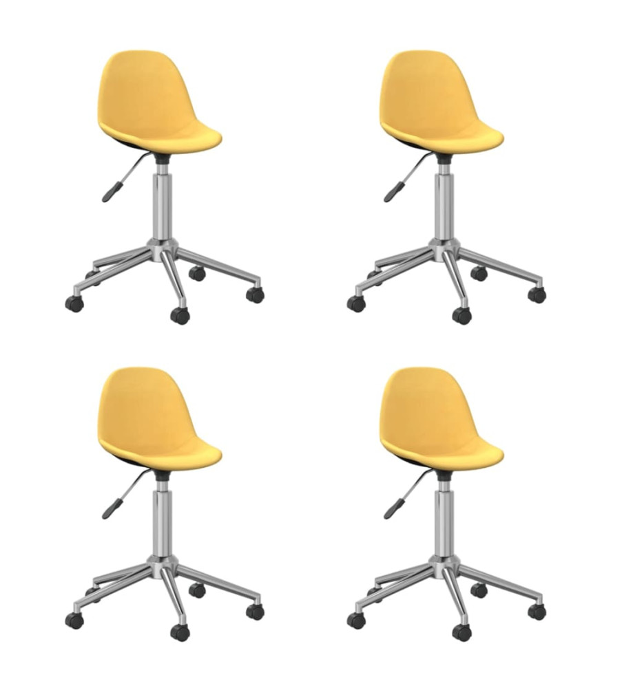 Chaises pivotantes à manger lot de 4 jaune tissu