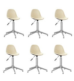 Chaises pivotantes à manger lot de 6 Crème Tissu