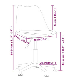 Chaises pivotantes à manger lot de 6 marron tissu