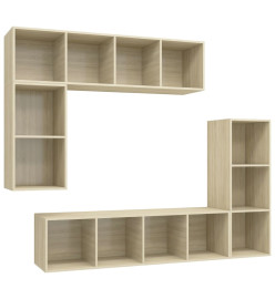 Ensemble de meubles TV 4 pcs Chêne sonoma Bois d'ingénierie