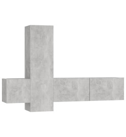 Ensemble de meubles TV 3 pcs Gris béton Aggloméré