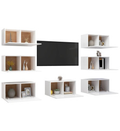 Meubles TV 7 pcs Blanc 30,5x30x60 cm Aggloméré