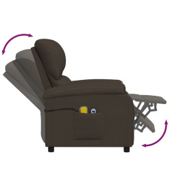 Fauteuil électrique de massage Marron foncé Tissu