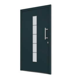 Porte d'entrée Aluminium et PVC Anthracite 110x210 cm