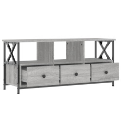 Meuble TV sonoma gris 102x33x45 cm bois d'ingénierie et fer