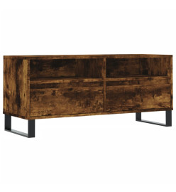 Meuble TV chêne fumé 100x34,5x44,5 cm bois d'ingénierie