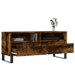 Meuble TV chêne fumé 100x34,5x44,5 cm bois d'ingénierie