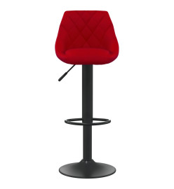 Tabourets de bar lot de 2 rouge bordeaux velours