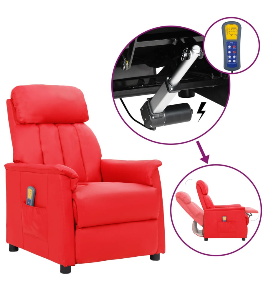 Fauteuil de massage Rouge Similicuir