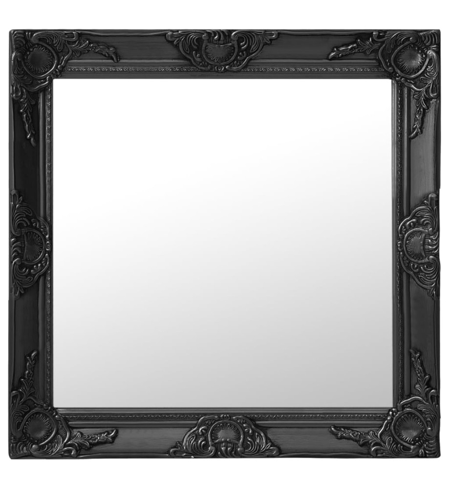 Miroir mural style baroque 60x60 cm noir