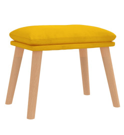 Chaise de détente et repose-pied Jaune moutarde Velours