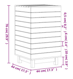 Panier à linge 44x44x76 cm bois massif de pin