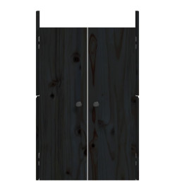 Portes de cuisine d'extérieur noir 50x9x82cm bois de pin massif