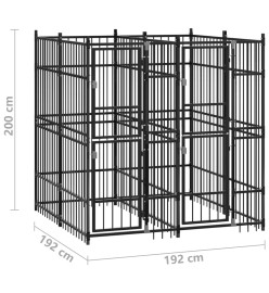 Chenil d'extérieur pour chiens Acier 3,69 m²