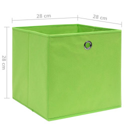 Boîtes de rangement 4 pcs Tissu intissé 28x28x28 cm Vert