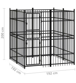 Chenil d'extérieur pour chiens Acier 3,69 m²