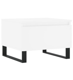 Table basse blanc 50x46x35 cm bois d'ingénierie