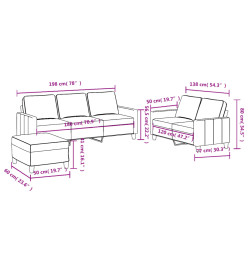 Ensemble de canapés 3 pcs avec coussins Crème Tissu