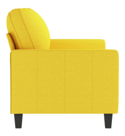 Canapé à 2 places Jaune clair 140 cm Tissu