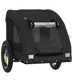 Remorque de vélo pour chien noir tissu oxford et fer