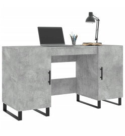 Bureau gris béton 140x50x75 cm bois d'ingénierie