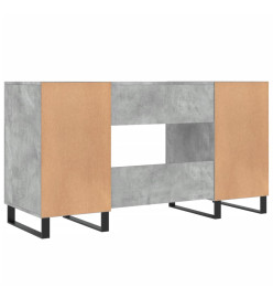 Bureau gris béton 140x50x75 cm bois d'ingénierie