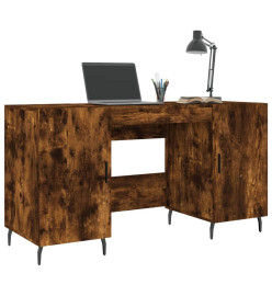 Bureau chêne fumé 140x50x75 cm bois d'ingénierie