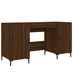 Bureau chêne marron 140x50x75 cm bois d'ingénierie