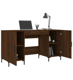 Bureau chêne marron 140x50x75 cm bois d'ingénierie