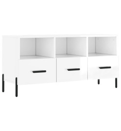 Meuble TV Blanc brillant 102x36x50 cm Bois d'ingénierie