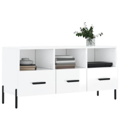 Meuble TV Blanc brillant 102x36x50 cm Bois d'ingénierie